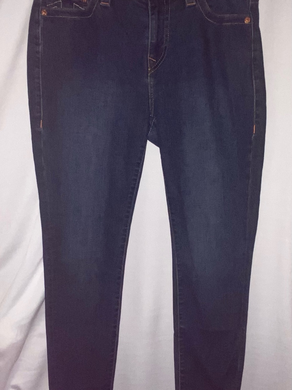 True Religion Jeans Women's Size 30 Jennie Curvy Mid Rise Super Skinny Dark Wash
